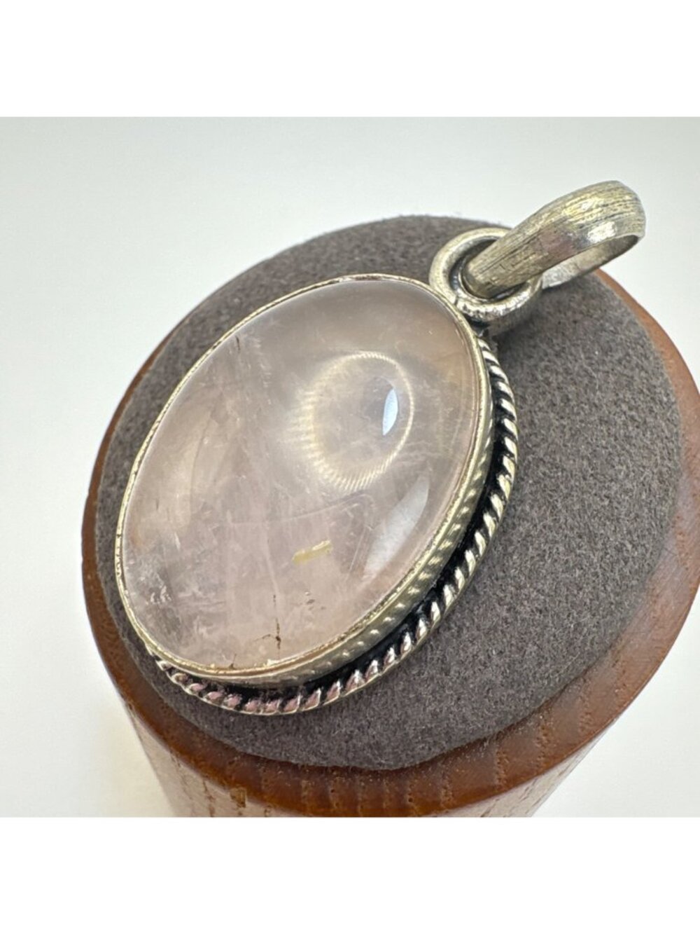 Quartz Cabochon Bezel Set Statement Pendant 925 Sterling Silver 1.75" Length - Picture 2 of 10